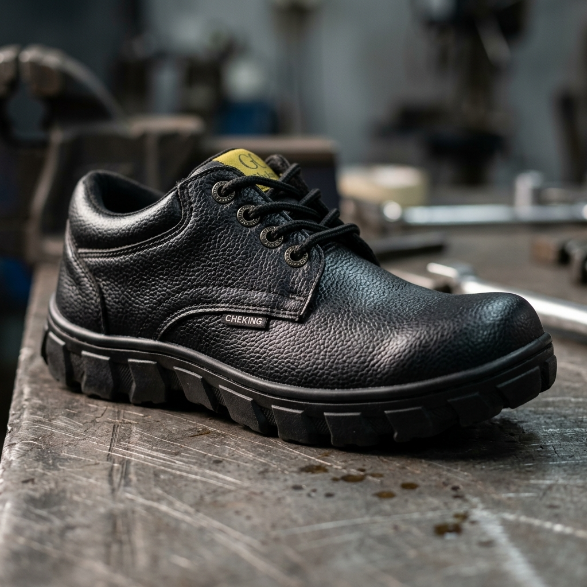 Sepatu Safety Tali Pendek Cheking sudut 2